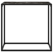 MAISON CHIC konzolna miza - miza ob steni črna 80x35x75 cm kaljeno steklo, (21786090)