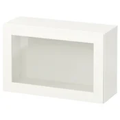 BESTA Kombinacija zidnih ormarica, bela/Sindvik belo bistro staklo, 60x22x38 cm