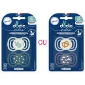 Dodie Extra - Anatomical Day/Night Pacifier - +6 months - Blue (Random Patterns) - F3