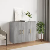 Vidaxl vidaXL Omarica, siva, hrast sonoma, 90x34x80 cm, material na osnovi lesa
