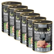 Super Rafi Cat Sterilised P&F Guinea fowl and Duck hearts 6 x 400 g