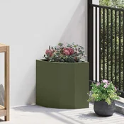 Vidaxl Kotni sadilnik Olivno zelena 30 x 30 x 35 cm Jeklo