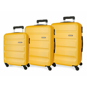 Jada Toys Komplet potovalnih kovčkov ABS ROLL ROAD FLEX Ochre, 55-65-75cm, 584946D
