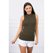 Khaki sleeveless blouse