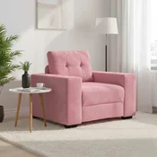 Vidaxl Kavč fotelj roza 100x78x80 cm žamet