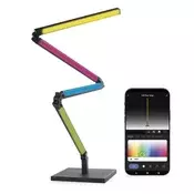 GoSmart LED stoječa svetilka, črna, 175 cm, topla bela/RGB, WiFi