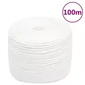 Vidaxl vidaXL Jadralna vrv, enobarvna bela, 8 mm, 100 m, polipropilen