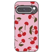 Silikonski črni ovitek za Google Pixel 9 Pro - Cherry