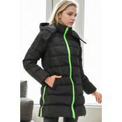 Z6770 DEWBERRY WOMENS COAT-BLACK-GREEN-2