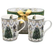 Komplet 2 porcelanastih skodelic 330 ml Hrestač in božično drevo