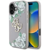 slomart Etui Guess Grained Roses Big 4G logo za iPhone 16 - vijolično