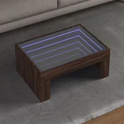Stolic s beskonacnim LED svjetlima boja hrasta 70x50x30 cm