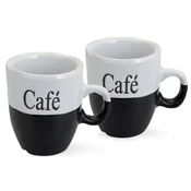shumee Komplet črno-belih skodelic za kavo 2x150 ml