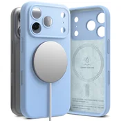 Ovitek Ringke Silicone Magnetic za iPhone 18 Pro - light blue