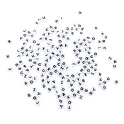 Rayher. Perle črke, plastične, 6mm, bele, 40g