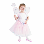 Otroški tutu krilo roza pravljični kostum s svetlečimi krili e-paket
