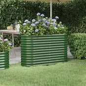 Povišena vrtna gredica od pocincanog celika 114 x 40 x 68 cm zelena