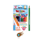 Toy Color Jumbo lesene barvice + šilček (12 barvic, 5mm mina)