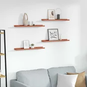 Polica na zidu 4 pcs Crvena 60 x 9 x 3 cm Konstruirano drvo