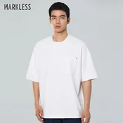Markless Muška majica, Okrugli izrez, Bela