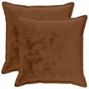 Vidaxl Prevleka za blazino 2 kos HOUTEN Svetlo rjava 60 x 60 cm Flanel