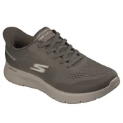 SKECHERS Nizke superge GO WALK FLEX - MASTER čokolada / temno siva / pastelno zelena