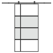 Klizna vrata s priborom 102,5x205 cm kaljeno staklo i aluminij