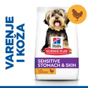 Hrana za Pse Hills Science Plan Sensitive Stomach & Skin Adult Small & Mini sa Piletinom 1,5 kg