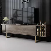 HANAH HOME TV polica Gold Line Walnut Black