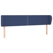 Vidaxl Vzglavje z ušesi modro 183x23x78/88 cm blago