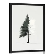 Plakat minimalistično igličasto drevo - 20x30 white