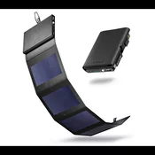 SUNSLICE Photon - prenosni solarni power bank, črn