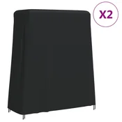Vidaxl Pokrivalo za mizo za namizni tenis 2 kos črno 165x70x185cm 420D