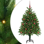 Vidaxl Božično drevo med 150 LED z stojalom Zelena 120 cm PE