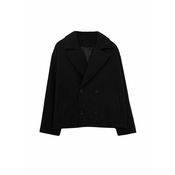 Trendyol Black Regular Fit Short Double Breasted Winter Stash Coat