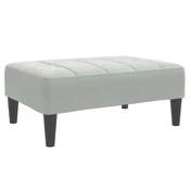 Vidaxl Stolček za noge svetlo siv 77x55x31 cm žamet