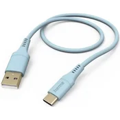 Hama HAMA polnilni/podatkovni kabel, fleksibilen, USB-A - USB-C, 1,5 m, moder