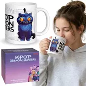 sarcia.eu K-Pop Demon Hunters Modra mačka, keramična skodelica z ušesom, bela skodelica za čaj 315 ml