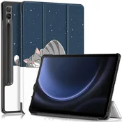 GS Ovitek za Samsung Galaxy Tab S9 FE+ Plus z držalom za svinčnik, Sleeping Cat