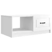 vidaXL Klubska miza Bela visok sijaj 90 x 50 x 37 cm Inženirski les