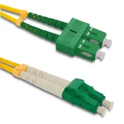 Qoltec SC/APC - LC/APC optični patchcord | Enomodni | 9/125 | G652D | Dupleks | 3 m