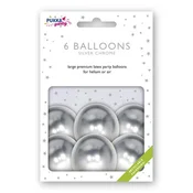 Balon, 30 cm, PUKKA PAD, metalik srebro PTY020