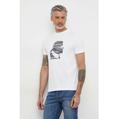 Pamucna majica Karl Lagerfeld za muškarce, boja: bež, s tiskom