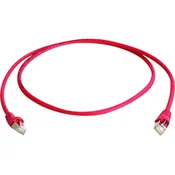 Telegärtner RJ45 omrežni priključni kabel CAT 6A S/FTP 25 m rdeče barve z zaščito pred gorenjem, brez halogena Telegärtner