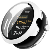 Trden TPU ovitek z zaščitnim steklom za Google Pixel Watch 3 45mm - bel