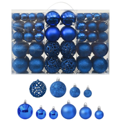Set od 100 božicnih kuglica plavi