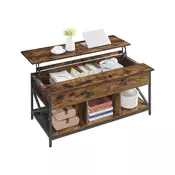 Songmics Kavniška mizica 60x120x48-62 cm rjava