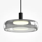 Maytoni LED-visoka svetilka FLOAT, siva/črna, premer 20 cm, steklo/kovina - Dnevna soba/jedilnica - Sodobni - dimno siva, črna