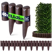 KADAX Vrtna palisada 960 cm Vrtni rob Vrtna ograja Plastika UV Rjava, (5000358152)