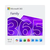 MICROSOFT Office 365 Family, Engleski, godišnja pretplata